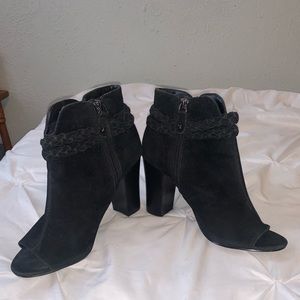 Call It Spring opened toed suede booties